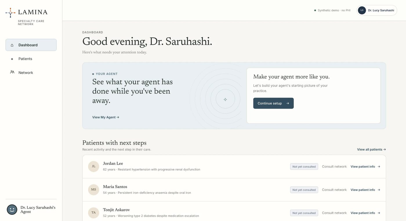 Lamina physician dashboard